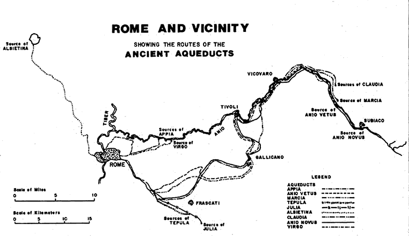 roman aqueducts map